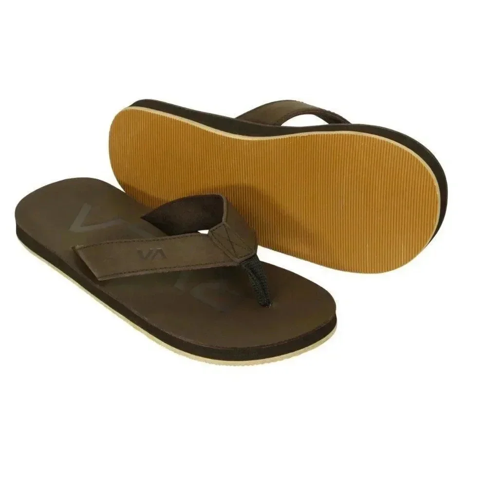 RVCA Mens VA Sport Federal Sandals - Dark Brown Size 9